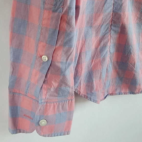 BONOBOS Pink Canyon Gingham lightweight button down shirt ling sleeve - Picture 9 of 11